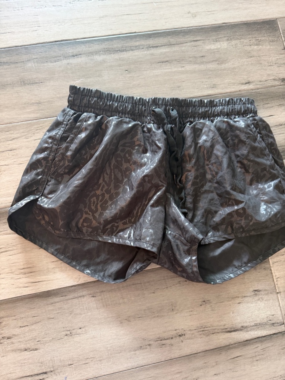 ZYIA Charcoal Animal-Print Athletic Shorts